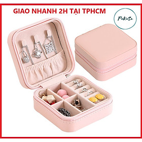 Hộp Đựng Trang Sức Bằng Da Kích Thước 10x10x5.5cm PaKaSa - Hàng Chính Hãng - Hồng Nhạt 