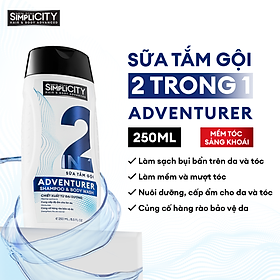 Sữa tắm gội 2 trong 1 cho nam Men Stay Simplicity Hair & Body Advanced Adventurer 2-in-1 Shampoo & Body Wash 250ml