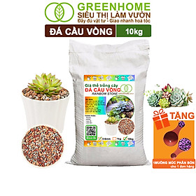 Đá Cầu Vồng Trồng Sen Đá Greenhome, Bao 1kg, Kích Rễ, Đậm Màu, Thoát Nước Tốt, Trộn Đất, Rải Bề Mặt Đều Tốt