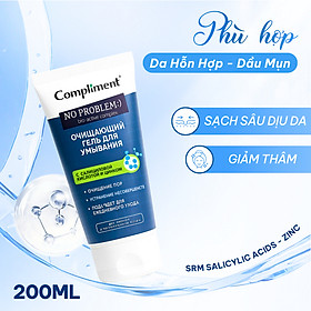 Gel rửa mặt BHA Compliment No Problem làm sạch sâu, giảm viêm & mụn 200ml