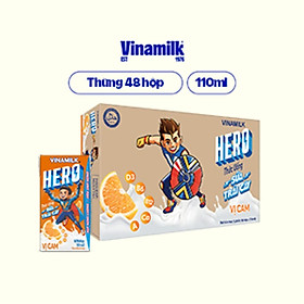 Thức uống sữa trái cây vị cam Vinamilk Hero - Thùng 48 hộp 110ml