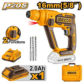 MÁY KHOAN ĐỤC BÊ TÔNG DÙNG PIN 20V-16MM (KHÔNG KÈM PIN VÀ SẠC) INGCO CRHLI20168 - HÀNG CHÍNH HÃNG