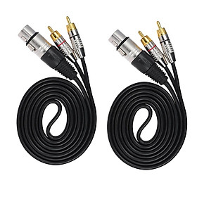 2x XLR 3P Female To 2RCA Male Jack Speaker Audio SplitterCable Connector 1M