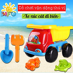 Bộ xe xúc cát 7 món cho bé thoả sức vận động đồ chơi đi biển tắm mát mùa