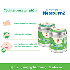 Gạc rơ lưỡi NewbornZ khô, không tẩm dịch, được tiệt trùng cho trẻ sơ sinh và trẻ nhỏ