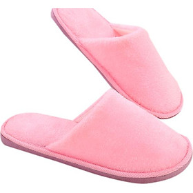 Men Women's Soft Long Plush Solid Foam Silent Soles Winter Non-slip Indoor Slippers