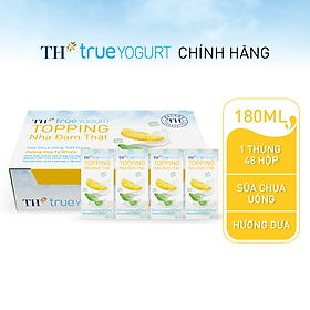 Thùng 48 hộp Sữa chua uống tiệt trùng Hương Dứa Tự Nhiên TH true YOGURT TOPPING 180 ml x48