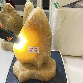 Mua Đá phong thủy màu vàng cao 27 cm nặng 5kg cho người mệnh Kim và Thổ damenhkim