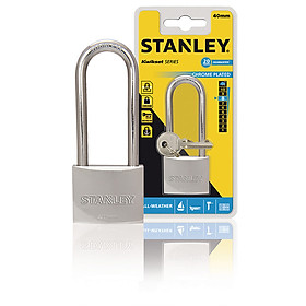 Ổ Khóa Stanley USA, Chrome trắng, càng dài, rộng 40mm- S742-016