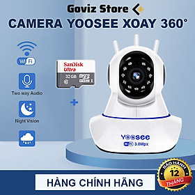 Camera Wifi Trong Nhà Yoosee 3.0 Full HD, 3 Râu, Xoay 360 độ , Đàm Thoại 2 Chiều, Cảm Biến Báo Động – Hàng nhập khẩu - CAMERA + THẺ 32GB