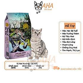 Thức Ăn Cho Mèo - Taste Of The Wild (Bao 500g - 2kg) - Thức Ăn Cho Mèo Anh Lông Ngắn Vị Nai Nướng, Cá Hồi, Chim Cút