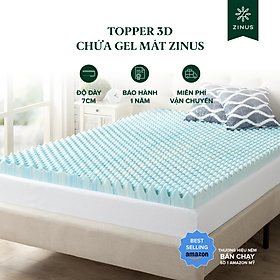 Mua Topper Tấm Tiện Nghi Làm Mềm Nệm 3D Thoáng Mát Cao Cấp Zinus - Swirl Gel Memory Foam Air Flow Topper with Cover 180x200*7.5cm