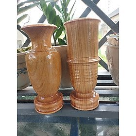 Mua Set lọ cắm hoa và ống nhang gỗ cao 25 cm nguyên khối