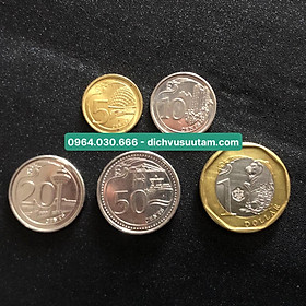 Mua Bộ 5 xu Singapore 5 cent  10 cent  20 cent  50 cent  1 dollar loại mới sưu tầm