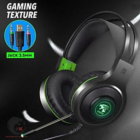 Tai Nghe Headphone Chuyên Game Jaidun V5000 Có Led Jack 3.5 + Usb Dây Dài 2.1m