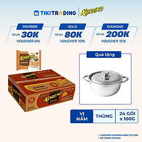 Thùng 24 Gói Mỳ vị Nấm Koreno 100g