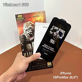 Kính Cường Lực KingKong 9D Trong Suốt Dành Cho iPhone - Full Hộp Sắt Cao Cấp - Dán Full Màn - Hàng Chính Hãng - iPhone 16ProMax (6,9")