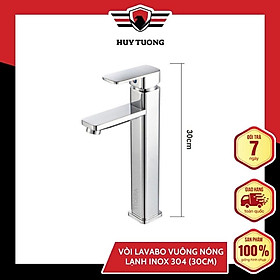 VÒI LAVABO VUÔNG NÓNG LẠNH INOX 304 (30CM)