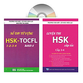 Sách-Combo 2 sách Sổ tay từ vựng HSK1-2-3-4 và TOCFL band A + Luyện thi HSK cấp tốc - Cấp 3-4 (kèm CD)