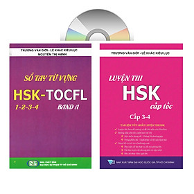 Sách-Combo 2 sách Sổ tay từ vựng HSK1-2-3-4 và TOCFL band A + Luyện thi HSK cấp tốc - Cấp 3-4 (kèm CD)