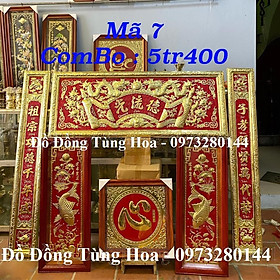 Combo Bộ hoành phi câu đối, Tranh cá, chữ Tâm bằng đồng nguyên chất