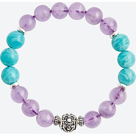 Vòng tay Amazonite Mix Thạch Anh tím Ngọc Quý Gemstones