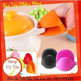  Đôi bao tay silicone cách nhiệt dùng nhấc nồi nhà bếp chống bỏng