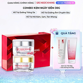 Bộ kem dưỡng ngày và đêm: Kem ban ngày 5 trong 1 (30ml) + Kem ban đêm (30g) giúp dưỡng ẩm, nâng tông, sáng da, làm mờ vết thâm, sạm, nám