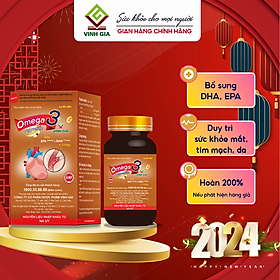 Viên Uống Hỗ Trợ Tim Mạch Omega 3 VINH GIA 2 Giàu EPA, DHA Tăng Cường Sức Khoẻ, An Toàn, Hiệu Quả Hộp 60 Viên 01O002