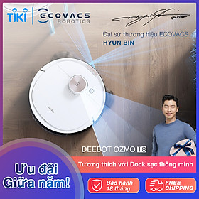Robot hút bụi lau nhà Deebot Ozmo T8 - PHIÊN BẢN QUỐC TẾ- TIÊU CHUẨN CE CHÂU ÂU - Hàng Chính Hãng