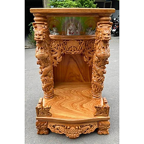 Mua Bàn thờ thần tài ông địa Rồng Phun Lửa cao cấp - Gỗ Gõ Đỏ  ngang 60 x cao 98cm