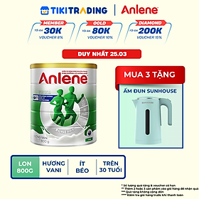 Bao bì mới - Sữa Bột Anlene Hương Vanilla (Hộp Thiếc 800g)