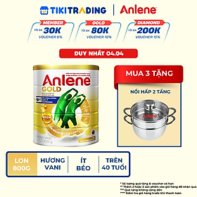 Bao bì mới - Sữa Bột Anlene Gold Hương Vanilla (Hộp Thiếc 800g)