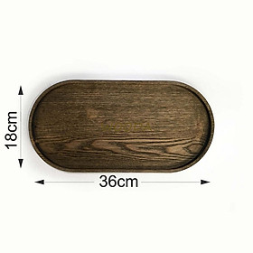 Mua Khay gỗ hình Oval màu tối - Khay gỗ phục vụ  đựng đồ ăn  trà