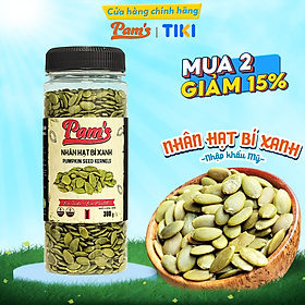Hạt Bí Xanh Tách Vỏ Nhập Khẩu Mỹ Pams 300g/hũ, Nhân To, Dày Cơm, Giòn Bùi, Thích Hợp Ăn Vặt, Ăn Kiêng, Dinh Dưỡng Mẹ Bầu