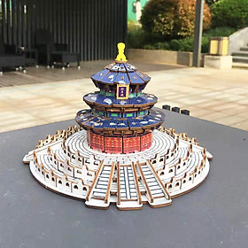 Đồ chơi lắp ghép gỗ 3D Mô hình Temple of Heaven Tháp Thiên Đường HZ02 Laser