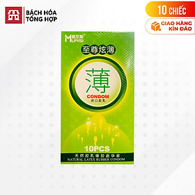 Hộp 10 cái Bao cao su Muaisi Xanh lá - Siêu mỏng, hương dâu