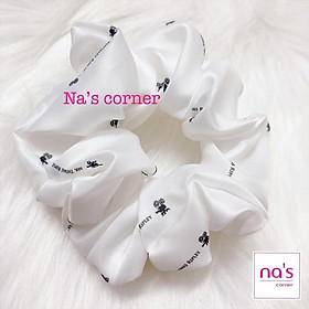 Thun cột tóc vải chun buộc màu trắng