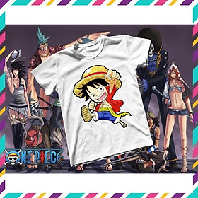RẺ VÔ ĐỊCH- Áo thun Cotton Unisex - Anime - One Piece - Monkey D luffy chibi
