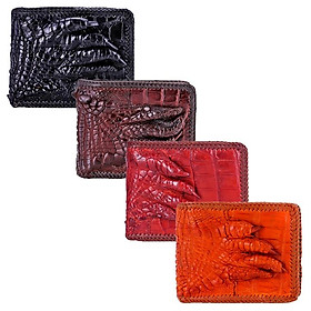 Ví nam Huy Hoàng da cá sấu đan viền gù chân màu đen, nâu đất, nâu đỏ, vàng bò HT2716-17-18-19