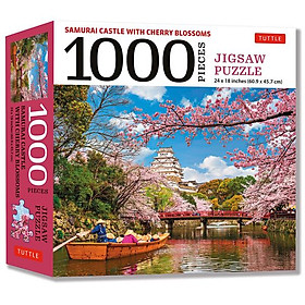 Samurai Castle & Cherry Blossoms – 1000 Piece Jigsaw Puzzle: Cherry Blossoms At Himeji Castle (Finished Size 24 in x 18 in)
