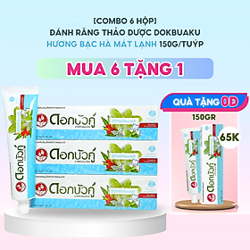 [COMBO 6 HỘP] Kem đánh răng thảo dược hương bạc hà thơm mát trắng răng Dokbuaku Cool & Fresh - 150g