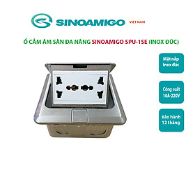 Hộp ổ cắm âm sàn Sinoamigo SPU-1SE inox đúc nguyên tấm chống oxy hóa (Điện, Lan, tel, HDMI, VGA..). Hàng chính hãng