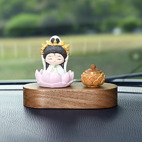 Mua Tượng Phật Quan Âm Ban Phước Đế Gỗ Hoa Sen Trang Trí_ Hàng chính hãng