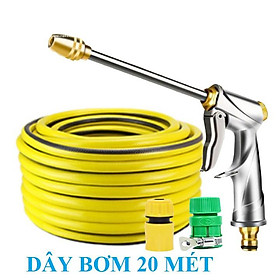 Mua Bộ dây vòi xịt nước rửa xe  tưới cây . tăng áp 3 lần  loại 20m 206318 đầu đồng  cút  nối PE