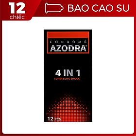 Bao cao su Azodra 4 in 1 - Kéo dài thời gian - Hộp 12 cái