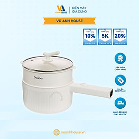 Nồi điện đa năng dung tích 2L GAABOR GR-N20A, vân đá chống dính kèm xửng hấp, công suất 600W - Hàng chính hãng