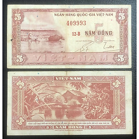 Mua Tiền cổ Việt Nam  tờ 5 đồng Trâu cày ruộng - Ngôi nhà nông thôn - Chất lượng như hình  Tiền xưa thật 100%
