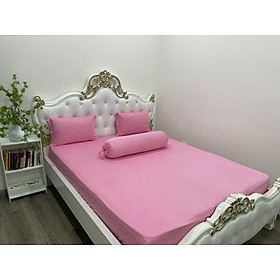 Bộ Drap gối Thun Hàn Quốc 4 món { drap và 3 áo gối
