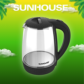 Ấm siêu tốc thủy tinh sunhouse shd1215b - hàng chính hãng